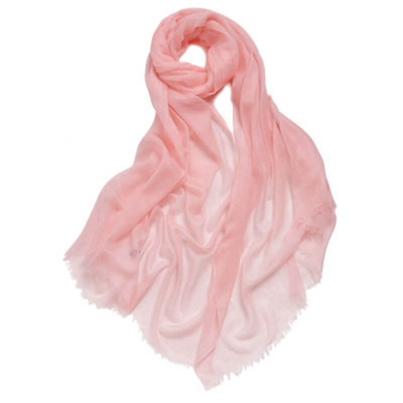 Pure Cashmere Women Untra Thin Pashmina Shawl and Wraps Solid Color Accessories WAAMII Light Pink  