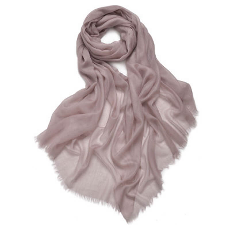 Pure Cashmere Women Ultra Thin Pashmina Shawl and Wraps Solid Color - Gray Pink - Luxury Accessories by WAAMII