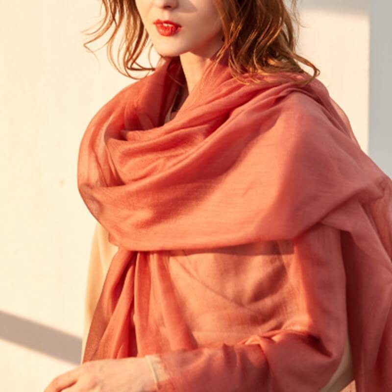 Pure Cashmere Women Untra Thin Pashmina Shawl and Wraps Solid Color Accessories WAAMII   