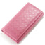 Quilted Embossed Pattern Top Grain Wax Leather Wallet Purse For Women bags WAAMII Pink  