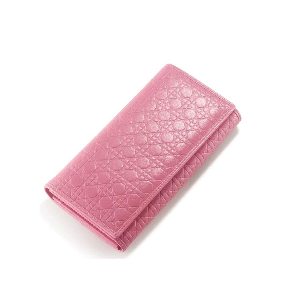 Quilted Embossed Pattern Top Grain Wax Leather Wallet Purse For Women bags WAAMII   