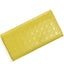 Quilted Embossed Pattern Top Grain Wax Leather Wallet Purse For Women bags WAAMII yellow  