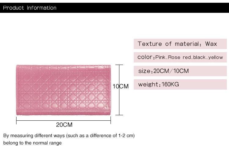Quilted Embossed Pattern Top Grain Wax Leather Wallet Purse For Women bags WAAMII   