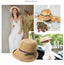 Raffia Straw Hats Crimping Beach Ladies Hat Accessories WAAMII   