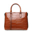 Red/Black/Brown Croco Genuine Leather Satchel Handbag With Braided Tassels bags WAAMII Brown  