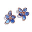 Royal Crystal Rhinestone Flower Stud Earrings Jewelry WAAMII blue rose gold  