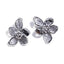 Royal Crystal Rhinestone Flower Stud Earrings Jewelry WAAMII gray crystal  