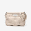 Ruched Ruffles Shoulder Cloud Space Cotton Down Crossbody Quilted Handbag bags WAAMII Beige 34-10-27cm 