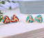 S925 Plating 18K Gold Vintage Natural Turquoise Stud Clips Jewelry WAAMII   