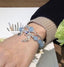 S925 Sterling Silver Austrian Crystal Genuine Aquamarine Bracelet Jewelry WAAMII   
