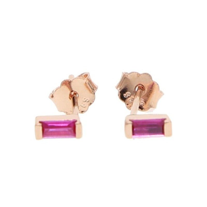 S925 Sterling Silver Minimalist Brief Geometic Bar Gemstone Stud Earrings - - Luxury Jewelry by WAAMII