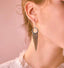 S925 Sterling Silver Post Gold-tone Bohemia Hoop Crystal Tassel Dangle Earrings Jewelry WAAMII   