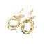 S925 Sterling Silver Post Gold-tone Circle Earrings Jewelry WAAMII   