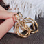 S925 Sterling Silver Post Gold-tone Circle Earrings - - Luxury Jewelry by WAAMII