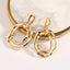 S925 Sterling Silver Post Gold-tone Circle Earrings Jewelry WAAMII Ear hook  
