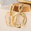 S925 Sterling Silver Post Gold-tone Circle Earrings Jewelry WAAMII   