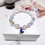 S925 Sterling Silver White Crystal Mix Aquamarine Healing Crystal Bracelet Jewelry WAAMII   