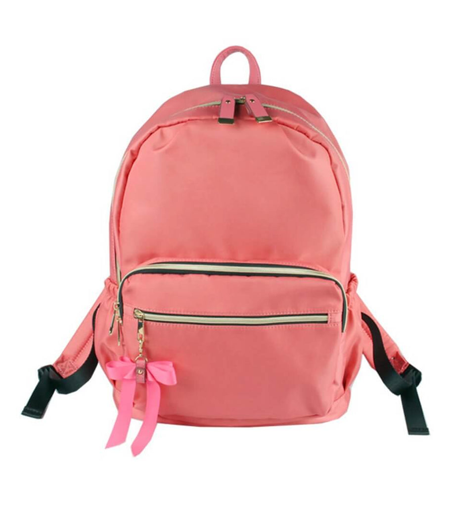 School College Bag Nylon Backpack For Girls/Women-WR03 - Pink - Luxury bags by WAAMII