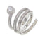 Silver Tone Cubic Zirconia Snake Ring