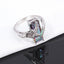 Silver Tone Vintage Rainbow Topaz Square Cut Gemstone Ring Jewelry WAAMII   