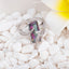 Silver Tone Vintage Rainbow Topaz Square Cut Gemstone Ring Jewelry WAAMII   