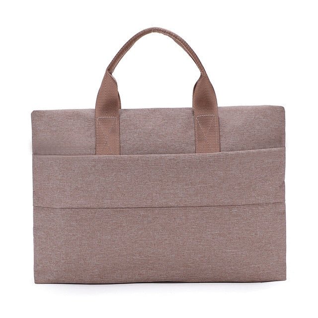Simplicity Canvas Briefcases Womens Laptop Bag Notebook Handbag - Beige - Luxury bags by WAAMII
