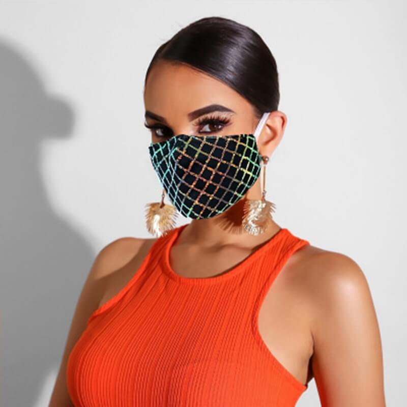 Sparkly Bling Sequine Stylish Face Mask-B66 Accessories WAAMII   