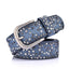 Star-Studded Leather Belts Designer Belts for Women Accessories WAAMII Blue 110cm 