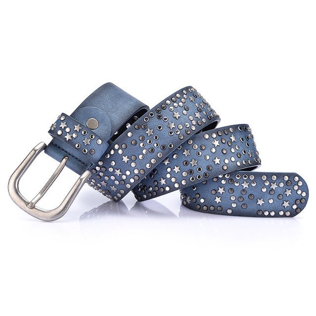 Star-Studded Leather Belts Designer Belts for Women Accessories WAAMII   