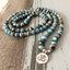 Stripe Stone Wrap Around Yoga Bracelet Men 108 Beads Mala Bracelets Jewelry WAAMII   