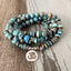 Stripe Stone Wrap Around Yoga Bracelet Men 108 Beads Mala Bracelets Jewelry WAAMII Yoga Charm  