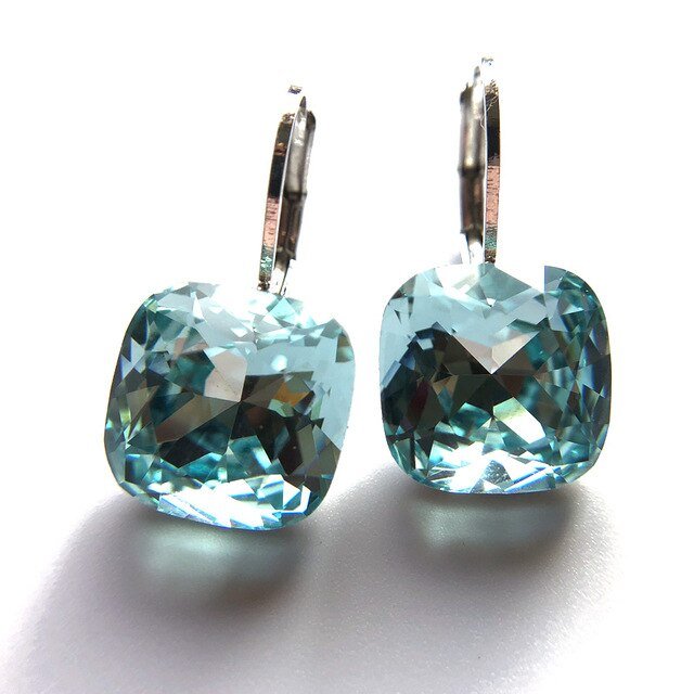 Stunning Rectangle Crystal Earrings - Ocean - Luxury Jewelry by WAAMII
