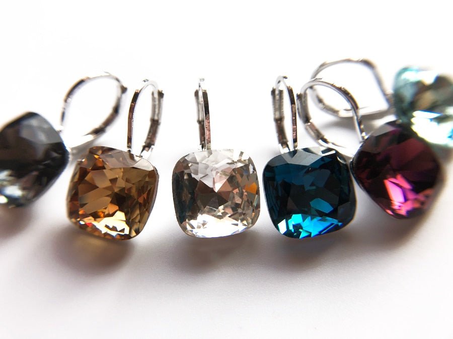 Stunning Rectangle Crystal Earrings - - Luxury Jewelry by WAAMII