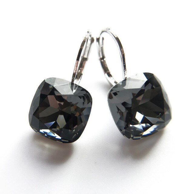 Stunning Rectangle Crystal Earrings - Black diamond - Luxury Jewelry by WAAMII