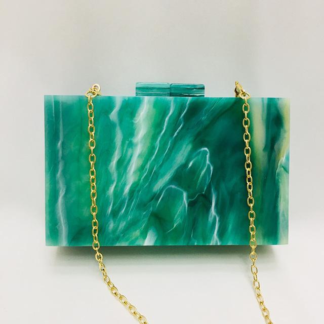 Stunning Trendy Jade Green Acrylic Clutch Bag bags WAAMII   