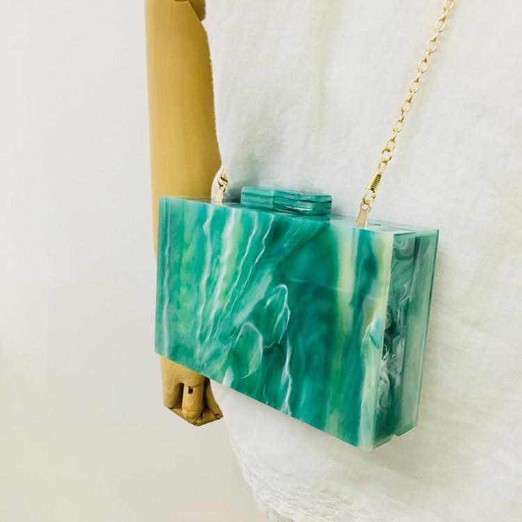 Stunning Trendy Jade Green Acrylic Clutch Bag bags WAAMII   