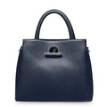 Stylish Genuine Leather Fashion Tote Bag - Dark Blue - Luxury bags by WAAMII