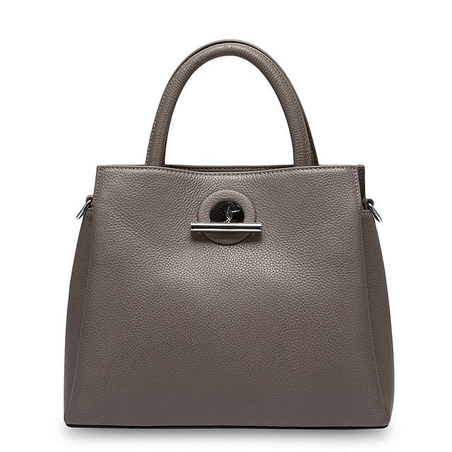 Stylish Genuine Leather Fashion Tote Bag bags WAAMII Gray  