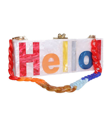 Stylish Letter Acrylic Clutch Bag - - Luxury bags by WAAMII