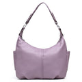 Top Grain Genuine Leather Multi-pockets Dumpling Shaped Hobo Satchel - Purple - Luxury bags by WAAMII