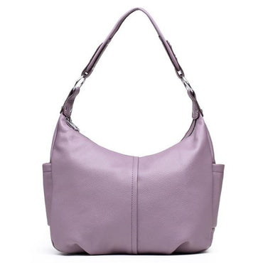 Top Grain Genuine Leather Multi-pockets Dumpling Shaped Hobo Satchel - Purple - Luxury bags by WAAMII