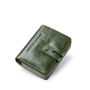 Top Grain Glossy Genuine Leather Wallet Purse With Clasp - - Luxury bags by WAAMII