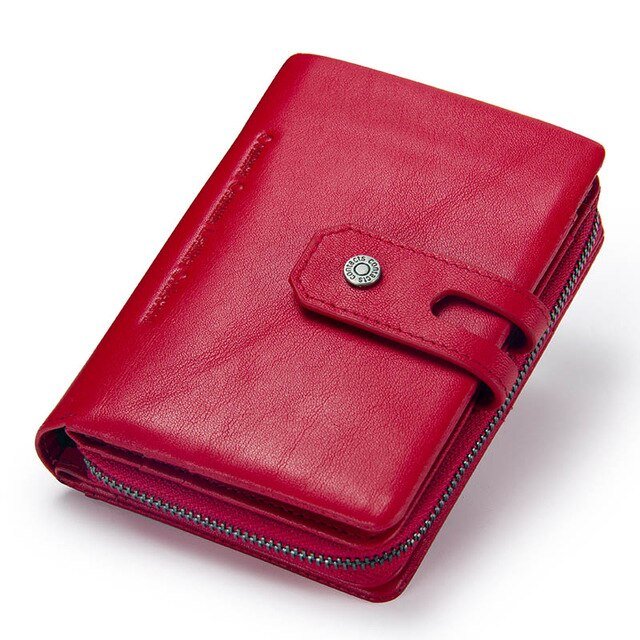Top Grain Glossy Genuine Leather Wallet Purse With Clasp bags WAAMII Red China 