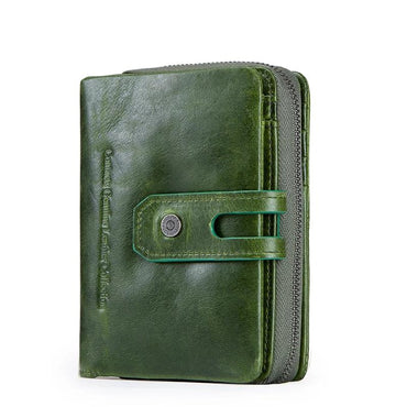 Top Grain Glossy Genuine Leather Wallet Purse With Clasp - - Luxury bags by WAAMII