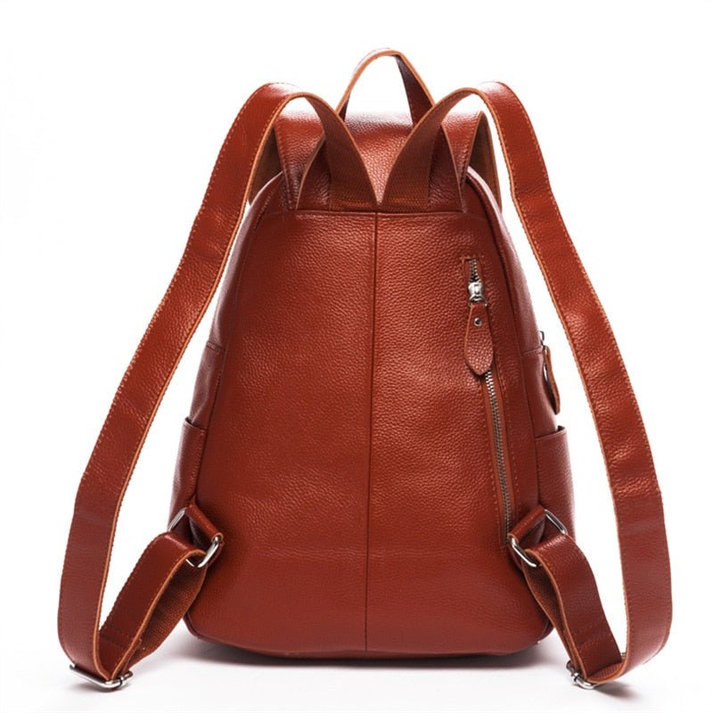 Top Grain Litchi Pattern Genuine Leather Cute Women's Backpack bags WAAMII   