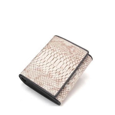 Top Grain Serpentine Pattern Leather Rfid Card Holder Mini Purse Wallet - - Luxury bags by WAAMII
