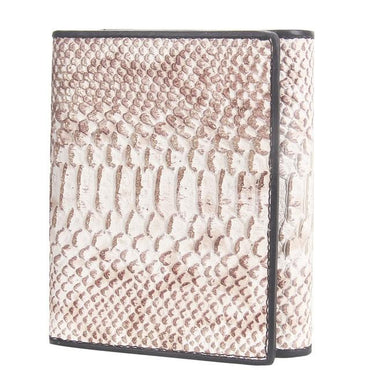 Top Grain Serpentine Pattern Leather Rfid Card Holder Mini Purse Wallet - Gold - Luxury bags by WAAMII