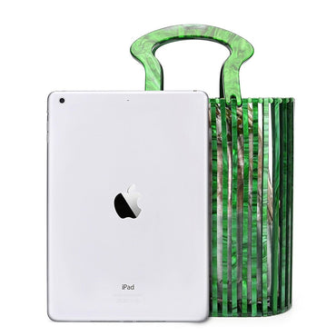 Top handle Acrylic Bucket Bag Hollow Clutch - - Luxury bags by WAAMII