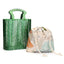 Top handle Acrylic Bucket Bag Hollow Clutch bags WAAMII green  