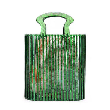 Top handle Acrylic Bucket Bag Hollow Clutch - - Luxury bags by WAAMII